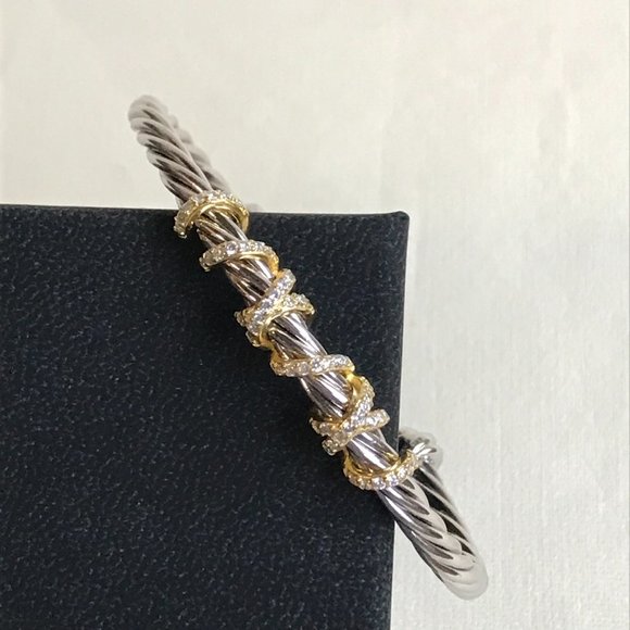 David Yurman Two-Tone X Bracelet - Picture 4 of 7